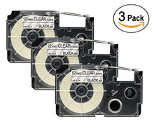 Load image into Gallery viewer, 3/Pack LM Tapes Premium Compatible LW12X 1/2 in Black on Clear Tape Cassette
