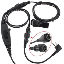 Load image into Gallery viewer, TENQ Professional Tactical Military Police FBI Flexible Throat Mic Covert Acoustic Tube Earpiece Headset Ajustable Volume with PTT Microphone for 2 Pin Motorola Radio CP040 CP200 XTNI DTR Vl50
