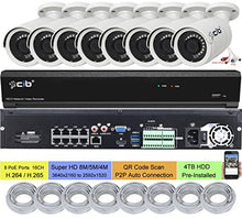 Load image into Gallery viewer, CIB 16CH (8CH POE Plus 8CH Non POE) NVR 8MP/5MP/4MP (3840x2160 to 2592x1520) H.265, HDMI 4K Output, 8x5MP (2592x1944) POE Metal Case Bullet Cameras with 4TB HDD
