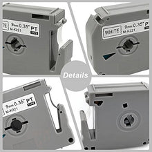 Load image into Gallery viewer, Label Orison 5PK P-Touch M Series Tape M221 M-K221 MK221 Compatible with Brother M Label Maker PT-90 PT-M95 PT-70BM PT-70 PT-65 PT-85 PT-45,Black on White 3/8&quot; (9mm) x8m(26.2ft)
