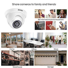 Load image into Gallery viewer, ZOSI 1000TVL CCTV Camera 24 IR LEDs Indoor Outdoor Day Night Vision 65ft Security Dome Color Camera for DVR Surveillance System (White)
