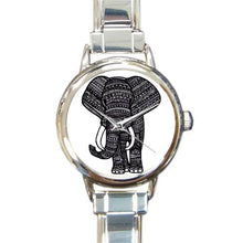Load image into Gallery viewer, Novelty Gift Aztec Elephant Round Italian Charm stainless steel Watch
