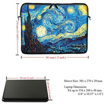 Load image into Gallery viewer, Meffort Inc 14 14.1 Inch Neoprene Laptop Sleeve Bag Carrying Case with Hidden Handle and Adjustable Shoulder Strap (The Starring Night)
