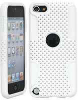 iPod Touch, iSee Case (TM) Slim Fit Hybrid Perforated Mesh Full Cover Cas for Apple iPod Touch 6 6th Generation/5 5th Generation (it6-Perforated White on White)