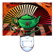 Load image into Gallery viewer, Asian Fan and Teapot Decorative Night Light
