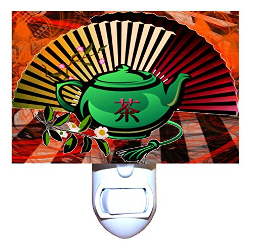 Asian Fan and Teapot Decorative Night Light