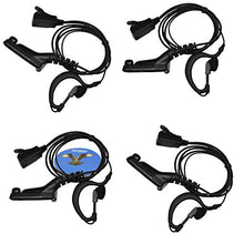 Load image into Gallery viewer, HQRP 4-Pack G Shape Earpiece Headset PTT Mic for Motorola APX1000 / APX2000 / APX3000 / APX7000L / APX7000SE / APX8000 / DGP5050 + HQRP Coaster
