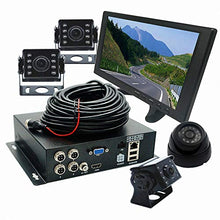 Load image into Gallery viewer, WeniChen 4 Channel 1080P HDVR Kit for Vehicle Bus Truck Trailer - 4CH Hard Disk Video Recorder + 4X 720P Front Side Rear View Cameras + 10.1&quot; HDMI Ultra Clear Monitor + 4pcs Cables
