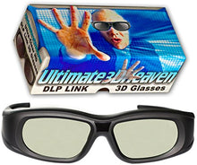 Load image into Gallery viewer, DLP LINK 144 Hz Ultra-Clear HD 2 PACK 3D Active Rechargeable Shutter Glasses for All 3D DLP Projectors - BenQ, Optoma, Dell, Mitsubishi, Samsung, Acer, Vivitek, NEC, Sharp, ViewSonic &amp; Endless Others!
