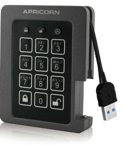 Apricorn Aegis Padlock 120 GB SSD 256-Bit, FIPS 140-2 Level 2 Validated Ruggedized USB 3.0 Encrypted External Portable Drive