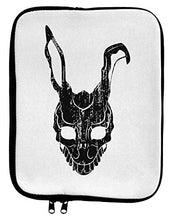 Load image into Gallery viewer, TooLoud Scary Bunny Face Black Distressed 9 x 11.5 Tablet Sleeve - White Black
