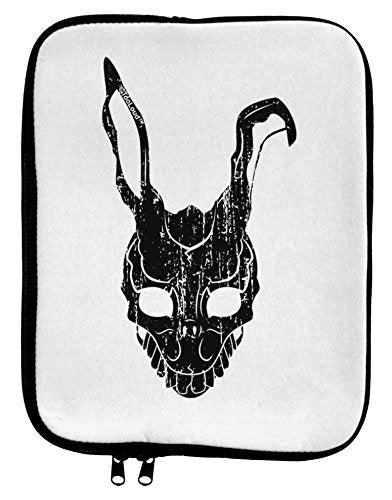 TooLoud Scary Bunny Face Black Distressed 9 x 11.5 Tablet Sleeve - White Black