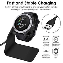 Load image into Gallery viewer, EZCO Charger Dock Compatible with Garmin Vivoactive 3 4 4S/ Vivoactive 3 Music/Venu Sq, Premium Aluminm Charging Cable Stand Base Station USB Date Syn for Fenix 5 5X 6 6X Venu Smartwatch, Black
