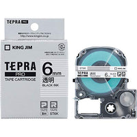 King Jim ST6K Tepra PRO Tape Cartridge, 0.2 inch (6 mm), Transparent, Black Letters