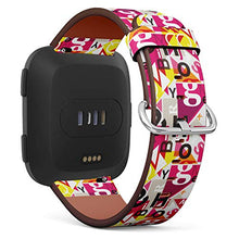 Load image into Gallery viewer, Replacement Leather Strap Printing Wristbands Compatible with Fitbit Versa - Geometric Alphabet Background
