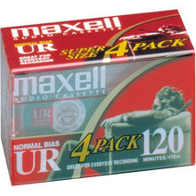 Load image into Gallery viewer, MAXELL UR-120 Blank Audio Cassette Tape -4 pack (Discontinued by Manufacturer)
