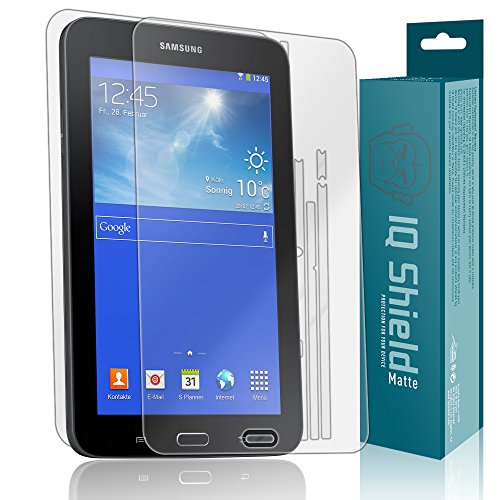 IQ Shield Matte Full Body Skin Compatible with Samsung Galaxy Tab 3 Lite (SM-T110, 7 inch) + Anti-Glare (Full Coverage) Screen Protector and Anti-Bubble Film