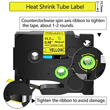 Load image into Gallery viewer, Nineleaf 2 PK Black on Yellow Label-Making Tape Heat Shrinkable Tape Compatible for Brother P-Touch HSe-631 HSe631 HS631 HS-631 11.7mm 1/2&quot; 4.92 ft for PT-E300 PT-E500 PT-E550W PT-P750WVP Printer
