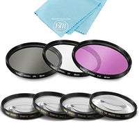 58mm 7 Piece Filter Set Includes 3 PC Filter Kit (UV-CPL-FLD-) and 4 PC Close Up Filter Set (+1+2+4+10) for Canon, Olympus, Pentax, Sony, Sigma, Tamron SLR Lenses, Digital Cameras & Camcorders