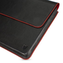 Load image into Gallery viewer, MediaDevil Apple MacBook Air 11&quot; Leather Case (Black with Red Stitching and Inner) - Artisansuit Genuine European Leather Case
