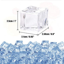 Load image into Gallery viewer, huianer Acrylic Ice Cubes Square Shape, Glass Luster Ice Cubes, Fake Artificial Acrylic Ice Cubes Crystal Clear for Photography Props Kitchen Toy Decoration 1inch/2.5cm (20 PCS)
