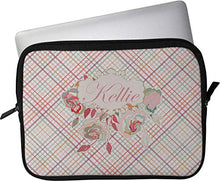 Load image into Gallery viewer, Modern Plaid &amp; Floral Laptop Sleeve/Case - 12&quot; (Personalized)
