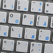 Load image into Gallery viewer, MAC NS Danish - English Non-Transparent Keyboard Decals White Background for Desktop, Laptop and Notebook
