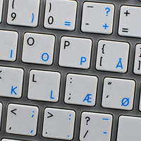 MAC NS Danish - English Non-Transparent Keyboard Labels White Background for Desktop, Laptop and Notebook
