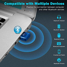Load image into Gallery viewer, USB Bluetooth Adapter for PC, 5.0 Bluetooth Dongle EDR for Windows 10/8.1/7 for Bluetooth Mouse, Keyboard, Printers, Headsets, Speakers, Bluetooth USB Adapter for Computer/Laptop, Blue
