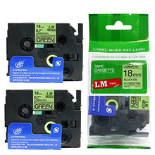 Load image into Gallery viewer, 2/Pack LM Tapes - LMe-D41 Premium 3/4&quot; Black Print on Bright Green Label Compatible with Brother TZeD41 P-Touch Tape Includes Tape Color/Size Guide. Replaces TZe-D41 18mm 0.7 Laminated
