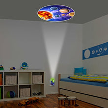 Load image into Gallery viewer, Projectables 13347 Six Image LED Plug-In Night Light, Green and Blue, Light Sensing, Auto On/Off, Projects Solar System, Earth, Moon, Safari, Aquarium, and Coral Reef on Ceiling, Wall, or Floor
