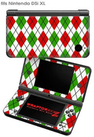 Nintendo DSi XL Skin - Argyle Red and Green