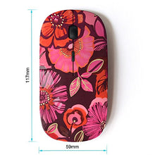 Load image into Gallery viewer, KawaiiMouse [ Optical 2.4G Wireless Mouse ] Flowers Orange Maroon Pink Floral
