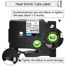 Load image into Gallery viewer, NineLeaf 10 Roll Black on White Heat Shrink Tubes Label Tape Compatible for Brother HSe-221 HSe221 HS221 HS-221 for P-Touch PT1120 PTD200 PT1160 Label Maker - 8.8mm (0.34inch) x 1.5m (4.92ft)
