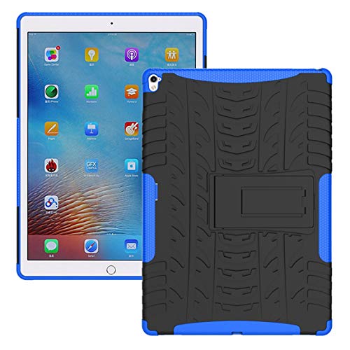 for iPad Pro 9.7 Case, Model: A1673 A1674 A1675 Protective Cover Double Layer Shockproof Armor Case Hybrid Duty Shell Anti-Slip with Kickstand for Apple iPad Pro 9.7 Inch 2016 Tablet Blue