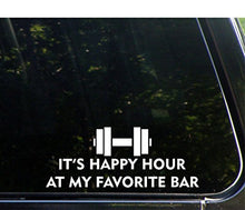 Load image into Gallery viewer, Sweet Tea Decals It&#39;s Happy Hour at My Favorite Bar - 8 3/4&quot; x 3 1/2&quot; - Vinyl Die Cut Decal/Bumper Sticker for Windows, Trucks, Cars, Laptops, Macbooks, Etc.
