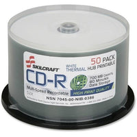7045016269521 SKILCRAFT CD Recordable Media - CD-R - 52x - 700 MB - 50 Pack Spindle - 120mm - Printable - Thermal Printable - 1.33 Hour Maximum Recording Time