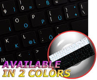 MAC NS German - English Non-Transparent Keyboard Stickers Black Background for Desktop, Laptop and Notebook