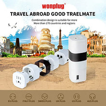Load image into Gallery viewer, Universal Adapter,Wonplug International Travel Power Plug Adapter Converter Worldwide Adapters with USB Portable Cube Wall Charger for US UK Europe JP IT AU Switzerland (Type C A G I J L F),White

