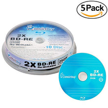 Load image into Gallery viewer, 50 Pack Smartbuy 2X 25GB Blue Blu-ray BD-RE Rewritable Logo Blank Bluray Disc
