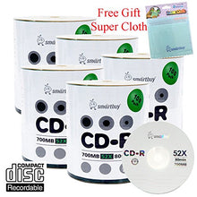 Load image into Gallery viewer, Smartbuy 500-disc 700mb/80min 52x CD-R Logo Top Blank Recordable Disc + Free Micro Fiber Cloth
