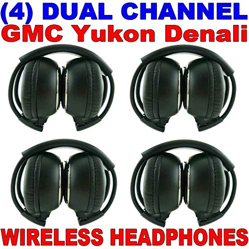 4 New GM GMC Yukon Denali Wireless Dual Channel DVD Premium Car Headphones