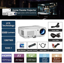 Load image into Gallery viewer, LCD 1080P Movie Projector 7500lumen, Full HD Projector Home Cinema with USB, Dual HiFi Speakers, 200&#39;&#39; Display Home Theater Daytime Smart TV Projectors for iPhone Android PCs DVD Proyector
