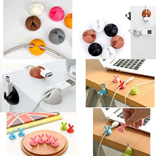 Load image into Gallery viewer, 10 Pcs Reusable Fastening Wire Organizer Desktop Cable Holder Orange

