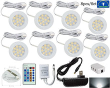 Load image into Gallery viewer, Xking K0784-8PCS(White Shell) Dimmable Recessed LED Lighting Downlight Spotlight kit Includes dimmer,12VDC,Total 24W(Set of 8pcs-Cool White)
