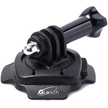 Load image into Gallery viewer, Glorich 360 Degree Rotation Swivel Helmet Mount with Lock + 3M Sticker + Screw for Gopro Hero 4 3+ 3 2 1 in Black
