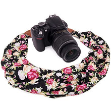 Load image into Gallery viewer, Wolven Soft Scarf Camera Neck Shoulder Strap Belt Compatible with All DSLR/SLR/Digital Camera (DC) / Instant Camera Etc, White Floral
