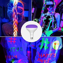 Load image into Gallery viewer, Onforu UV LED Black Light Bulbs,15W BR30 E26 Black Light Bulb for Glow in The Dark, UVA Level 385-400nm, uv Light Bulb for Blacklight Party, Body Paint, Fluorescent Poster, Neon Glow (2 Pack)
