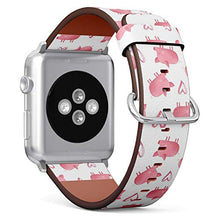 Load image into Gallery viewer, Compatible with Small Apple Watch 38mm, 40mm, 41mm (All Series) Leather Watch Wrist Band Strap Bracelet with Adapters (Cute Pig)
