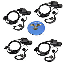 Load image into Gallery viewer, HQRP 4-Pack G Shape Earpiece Headset PTT Mic for EF Johnson 7700 / 514X / AN/PRC-127EF + HQRP Coaster
